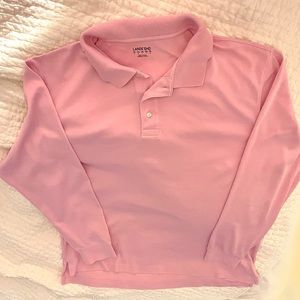Lands’ End Traditional Fit Long Sleeve Polo Pink Men’s Size Large